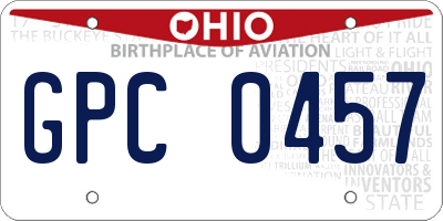OH license plate GPC0457