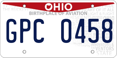 OH license plate GPC0458