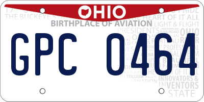 OH license plate GPC0464