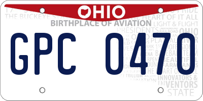 OH license plate GPC0470