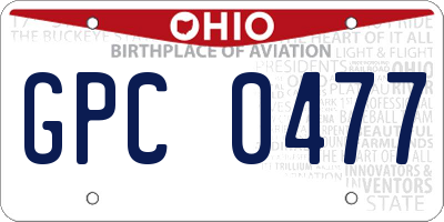 OH license plate GPC0477