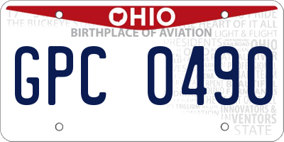 OH license plate GPC0490