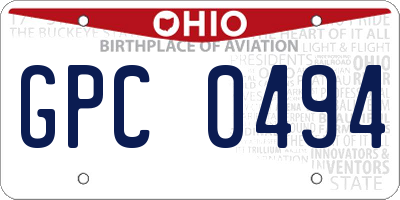 OH license plate GPC0494