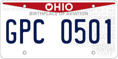 OH license plate GPC0501