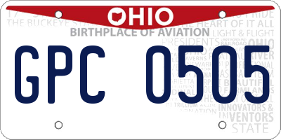 OH license plate GPC0505