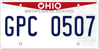 OH license plate GPC0507