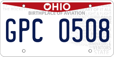 OH license plate GPC0508