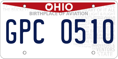 OH license plate GPC0510