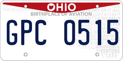 OH license plate GPC0515