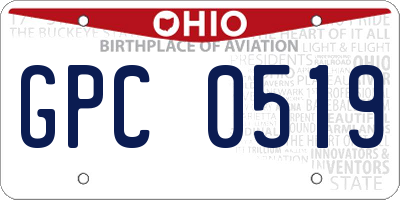 OH license plate GPC0519
