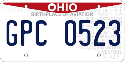OH license plate GPC0523