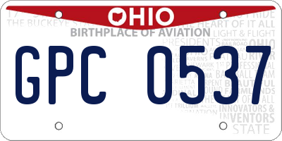 OH license plate GPC0537