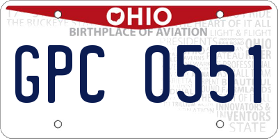 OH license plate GPC0551