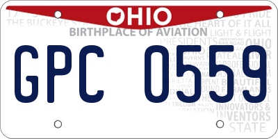 OH license plate GPC0559