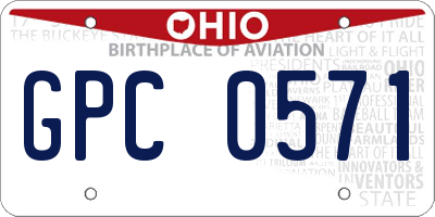 OH license plate GPC0571