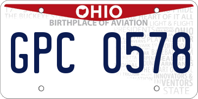 OH license plate GPC0578