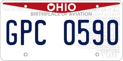 OH license plate GPC0590