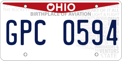 OH license plate GPC0594