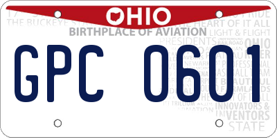 OH license plate GPC0601