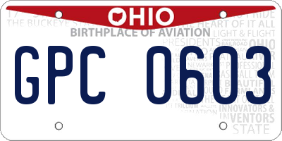 OH license plate GPC0603
