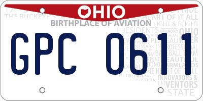 OH license plate GPC0611