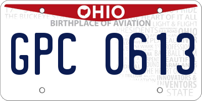 OH license plate GPC0613