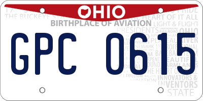 OH license plate GPC0615