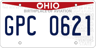 OH license plate GPC0621