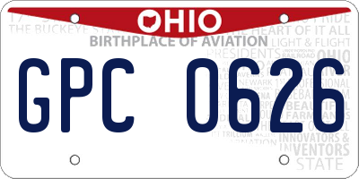 OH license plate GPC0626