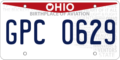 OH license plate GPC0629