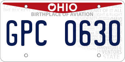 OH license plate GPC0630