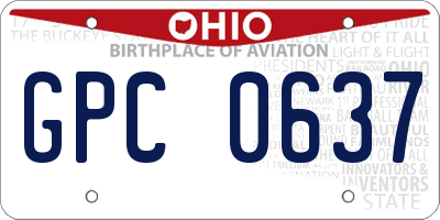OH license plate GPC0637