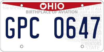 OH license plate GPC0647
