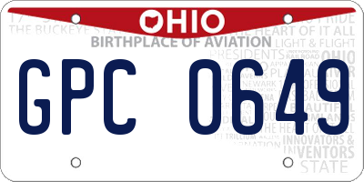 OH license plate GPC0649