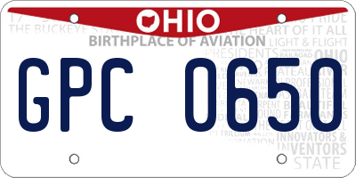OH license plate GPC0650