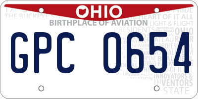 OH license plate GPC0654