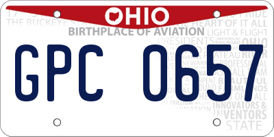 OH license plate GPC0657