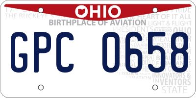 OH license plate GPC0658