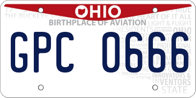 OH license plate GPC0666