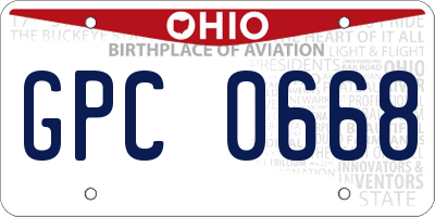 OH license plate GPC0668