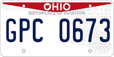 OH license plate GPC0673