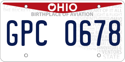 OH license plate GPC0678