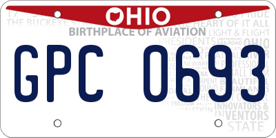 OH license plate GPC0693