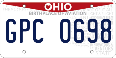 OH license plate GPC0698