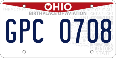 OH license plate GPC0708