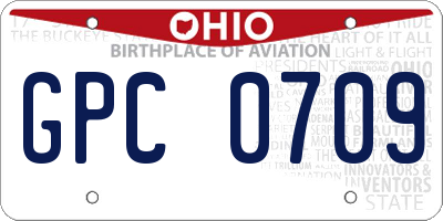 OH license plate GPC0709