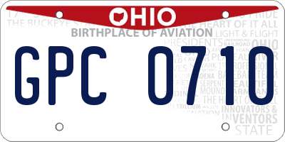 OH license plate GPC0710