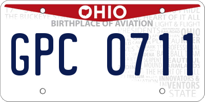 OH license plate GPC0711