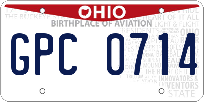 OH license plate GPC0714