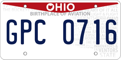 OH license plate GPC0716